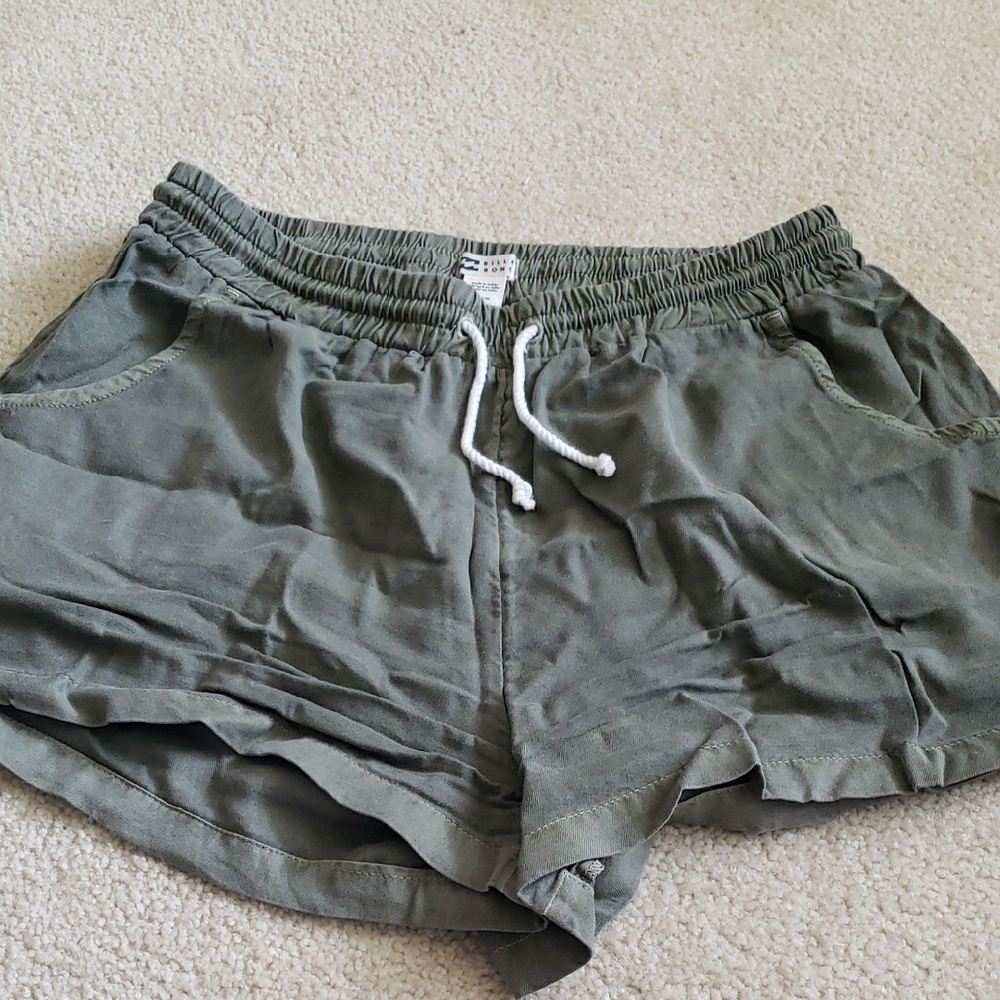 Billabong Green Athletic Shorts Elastic Waist